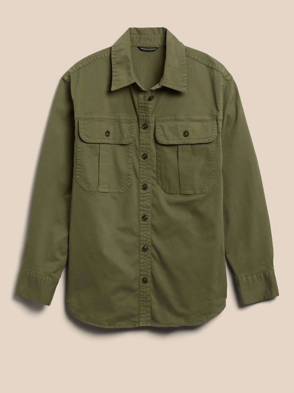Banana Republic Oversized Shirt Jacket-Iguana Green-XS